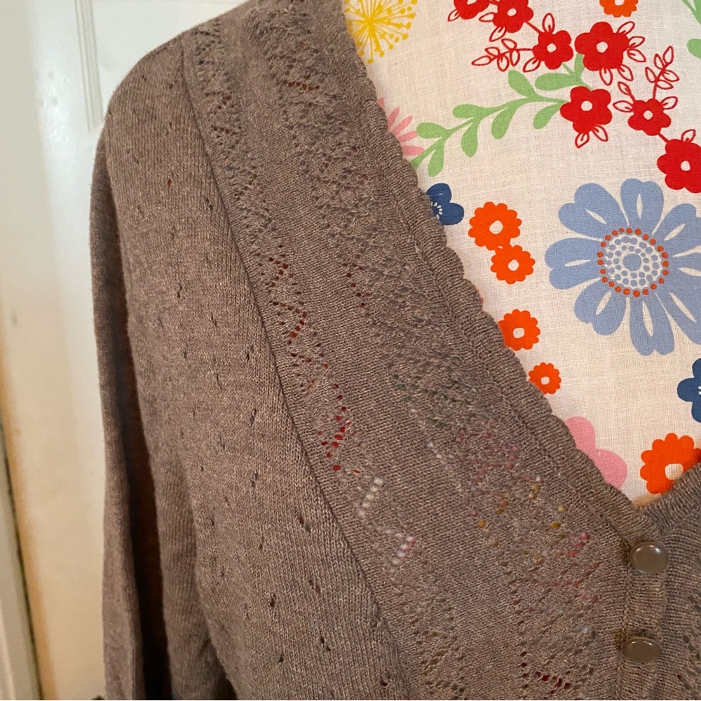 Crochet Brown Hobbitcore Tunic - Picture 2 of 3